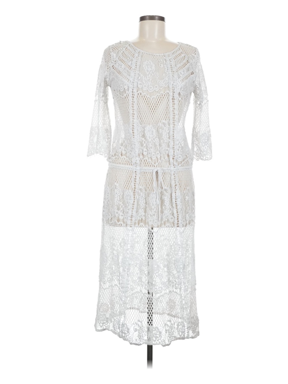Free People White Lace Sheer Dress- NWOT